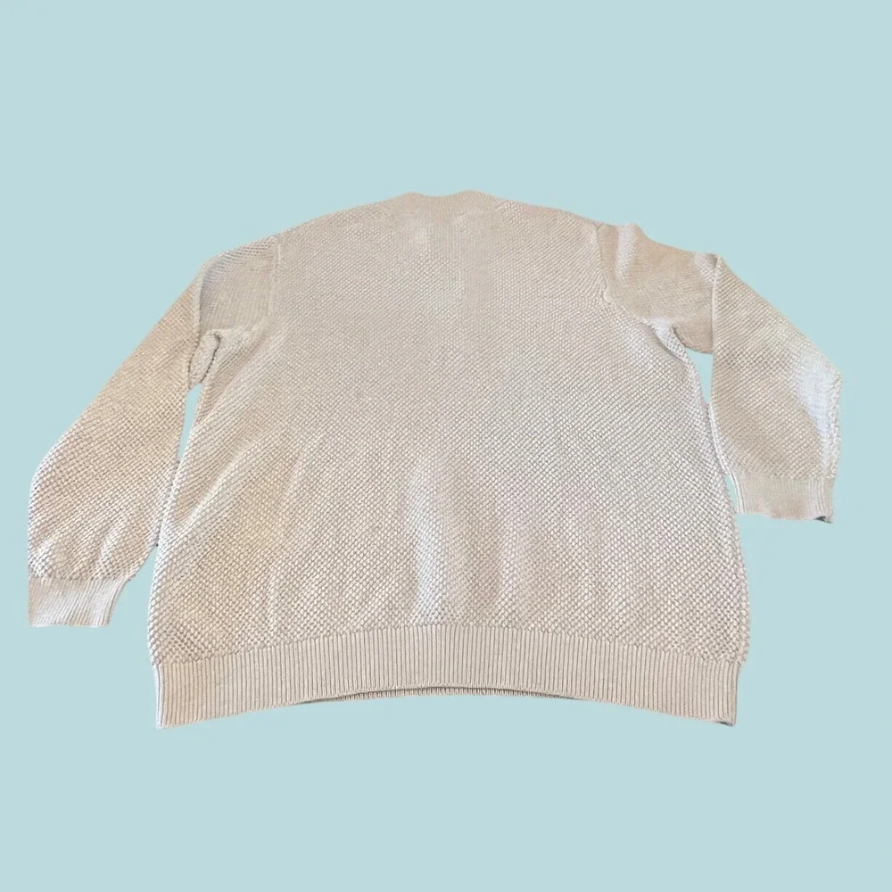 Vineyard Vines Mens XXL Oatmeal Beige Textured Cotton Quarter Zip Sweater